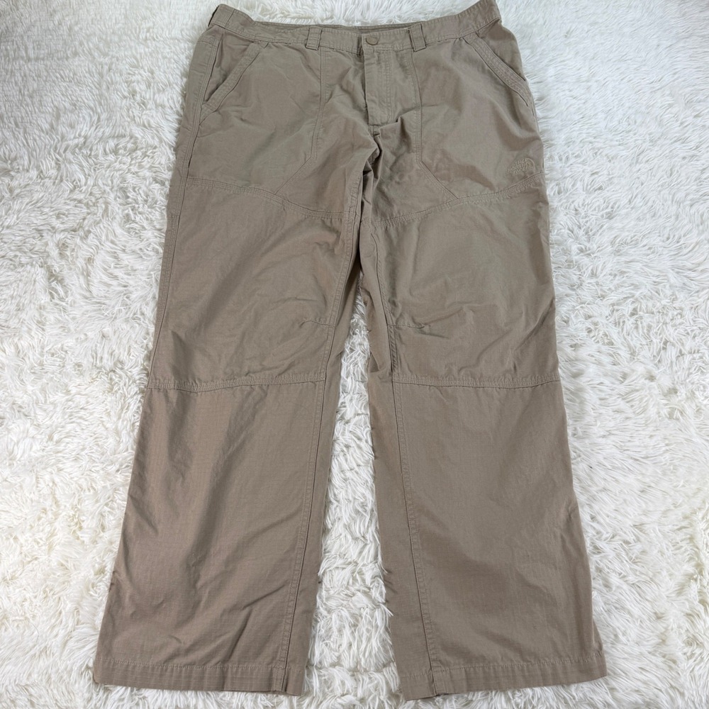 The North Face Mens Khaki Ripstop Cotton Hiking Pants Tan 38 Gorp Utility Active